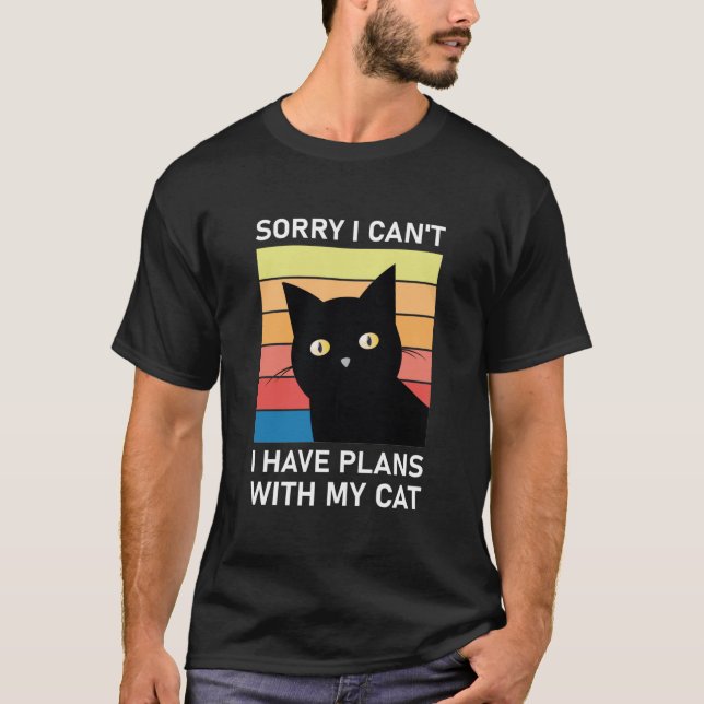 Camiseta Desculpe, não posso ter planos com meu gato - Gati (Frente)