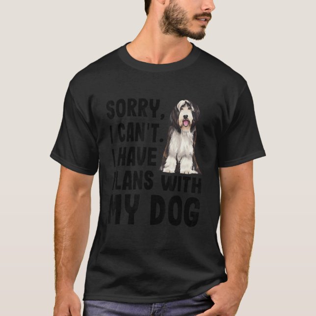 Camiseta Desculpe, Não Posso Ter Planos Com Minha Collie D (Frente)