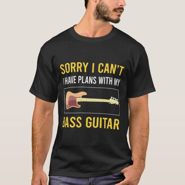 Camiseta Desculpe, não posso violão Guitarrista (Frente)