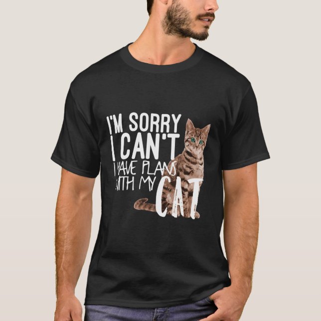 Camiseta Desculpe Não Ter Planos Com Meu Gato (Frente)