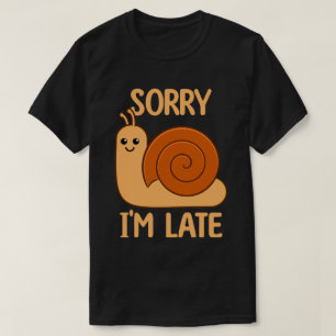 Camiseta Desculpe o Atraso Caracol Kawaii Fofo