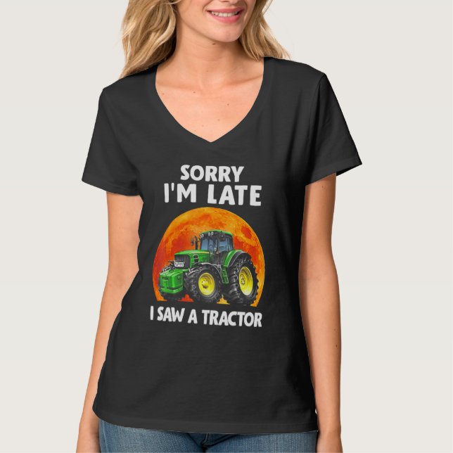 Camiseta Desculpe o atraso, eu vi um trator (Frente)