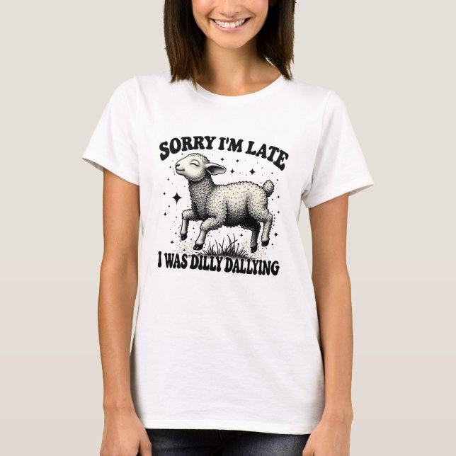 Camiseta Desculpe O Atraso Que Eu Estava Falando Dilly (Frente)