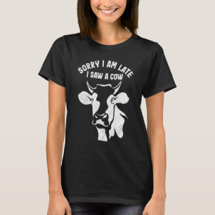 Camiseta Desculpe O Atraso Que Vi Um Vendedor De Vaca