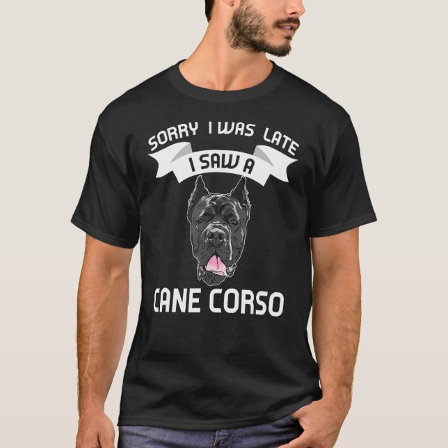 Camiseta Desculpe O Atraso Que Vi Uma Cane Corso (Frente)