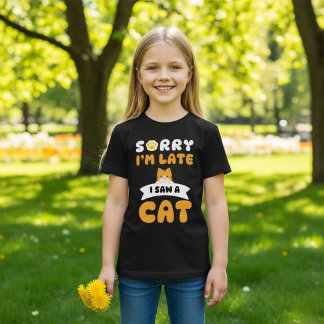 Camiseta Desculpe o atraso, vi um gato