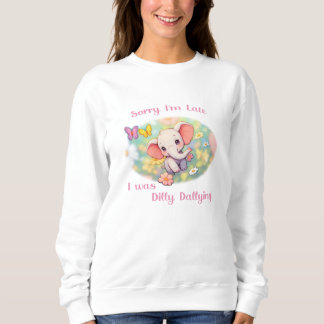 Camiseta Desculpe o Elefante de Design Atrasado