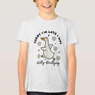 Camiseta Desculpe O Tarde, Eu Estava Morrendo De Ganso.