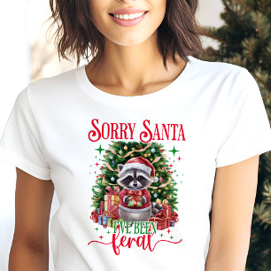 Camiseta Desculpe, Papai Noel Guaxinim Selvagem Natal