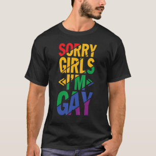 Camiseta Desculpe, sou Gay Rainbow Lgbt Pride Lgbtq Girls C