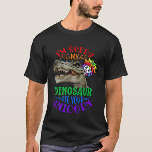 Camiseta Desculpem, meu dinossauro comeu seu unicórnio