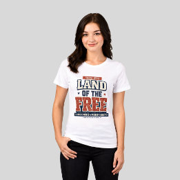 Camiseta Desde 1776 Terra dos Livres Patriótico EUA Feminin