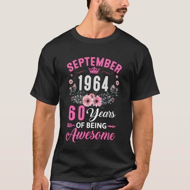 Camiseta Desde 1964, 60 Anos, 60 De Setembro, Nascimento (Frente)