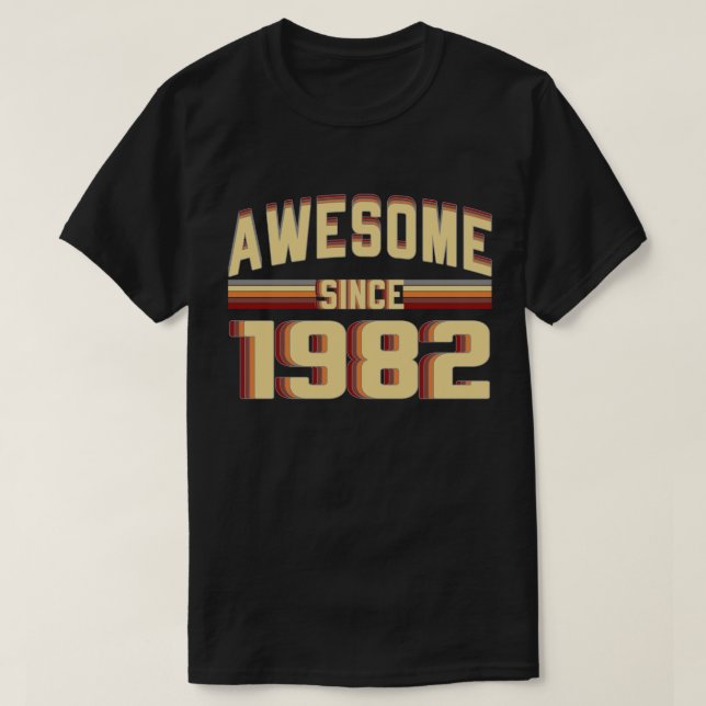 Camiseta Desde 1982 vintage impressionante 37 anos de (Frente do Design)