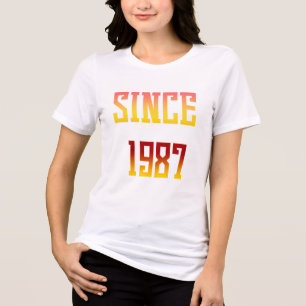Camiseta Desde 1987 Celebração de Tipografia Retro Ano 🎉