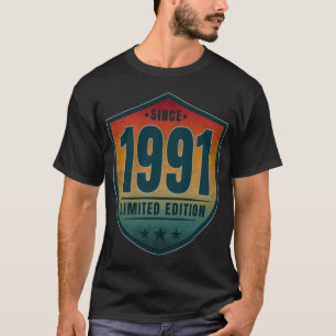 Camiseta Desde 1991 Edição Limitada Vintage Retro Sunset