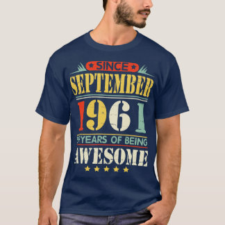 Camiseta Desde Setembro De 1961 Feliz Aniversário 59 Anos D