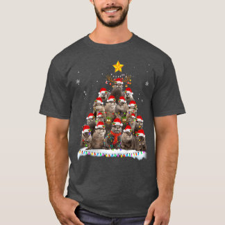 Camiseta Desdecoração de Papais noeis de Árvore das Luzes d