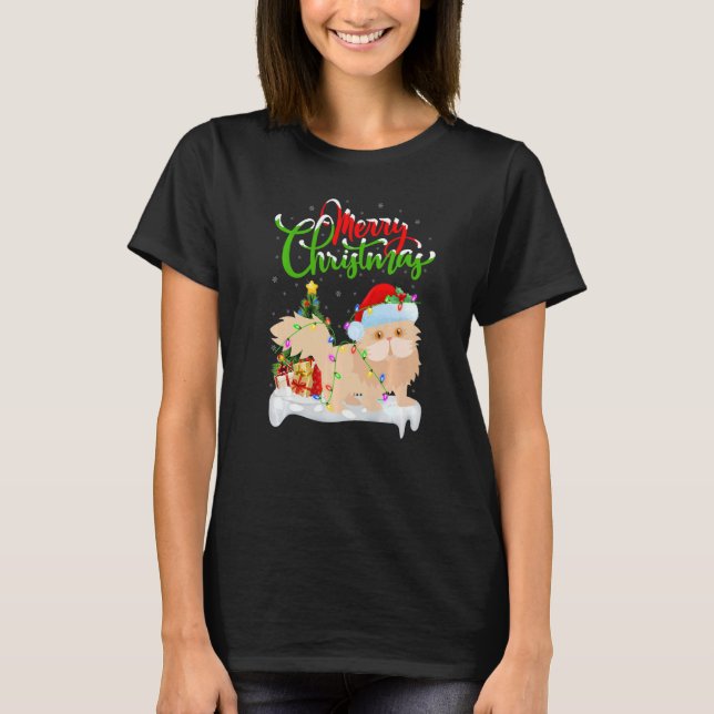 Camiseta Desdecorações de Gato Pérsico e Natal de Gato Pérs (Frente)
