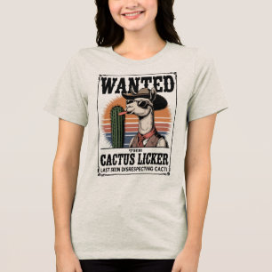 Camiseta Desejado: O Cactus Licker - Cowboy Llama Engraçado