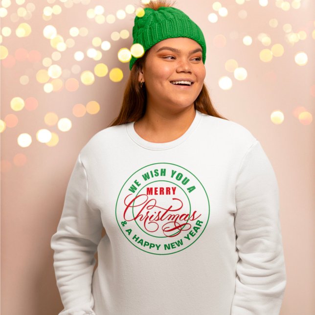 Camiseta Desejamos a você um Feliz Natal Vermelho e Verde (Criador carregado)