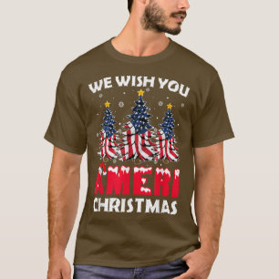 Camiseta Desejamos-Lhe Feliz Natal Americano Feliz Natal