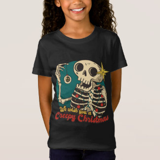 Camiseta Desejamos-Lhe Um Feliz Natal Pajama Funny Skelet