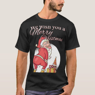 Camiseta Desejamos-lhe um Feliz Natal Papai Noel Ano Novo