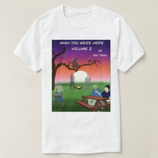 Camiseta Desejamos que você estivesse aqui 2 Básico (Frente do Design)