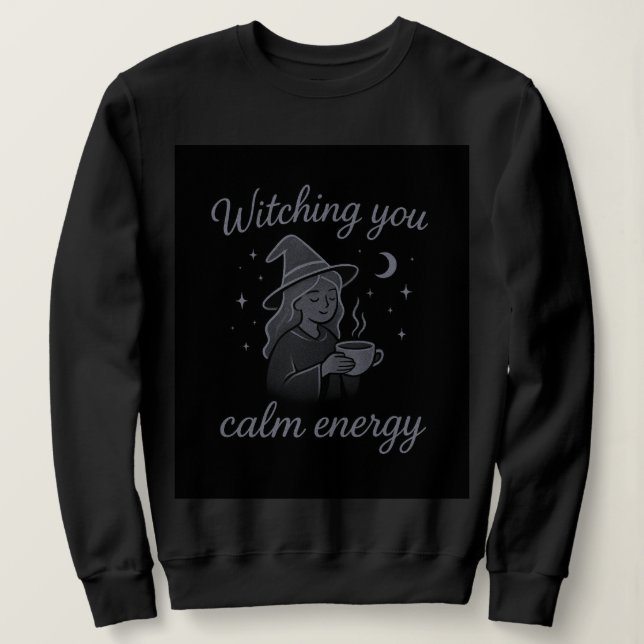 Camiseta Desejando Calma – Casaco com Capuz de Feiticeira A (Frente do Design)