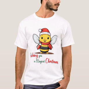 Camiseta Desejando-lhe uma abelha mágica de Natal