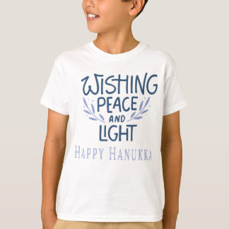 Camiseta Desejando paz e luz Feliz Hanukkah