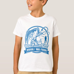 Camiseta Desejando que Estivesse Pescando