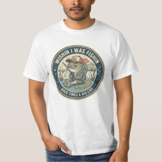 Camiseta Desejando que Estivesse Pescando – Pesca no Lago V