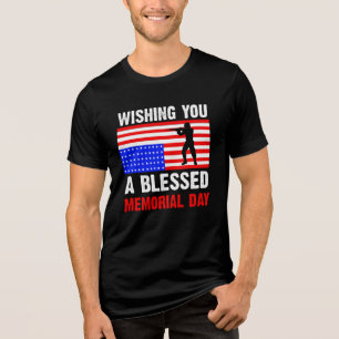 Camiseta Desejando um Memorial Day abençoado