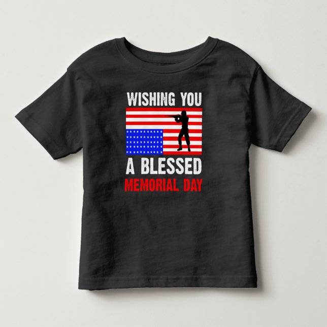Camiseta Desejando um Memorial Day abençoado (Frente)