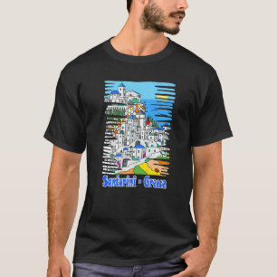 Camiseta Desejo De Souvenir Grécia De Viagem A Santorini