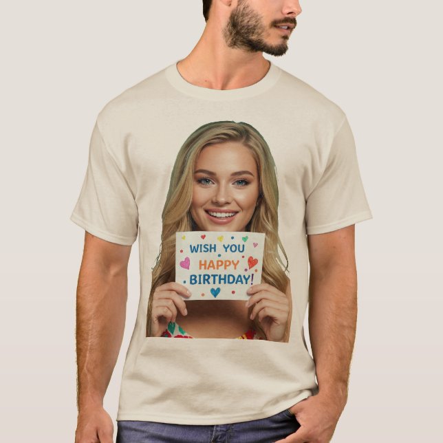 Camiseta desejo-lhe feliz aniversário (Frente)