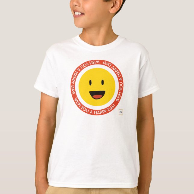Camiseta Desejo-lhe um dia alegre e feliz (Frente)