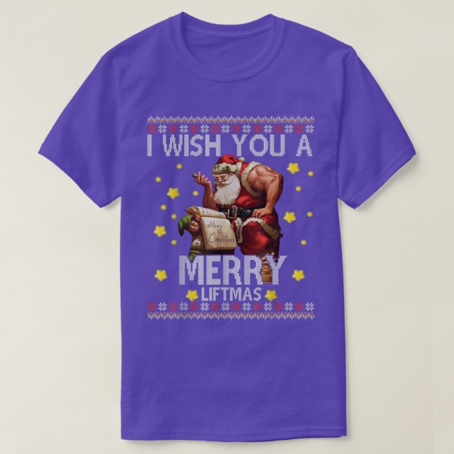 Camiseta Desejo-Lhe Uma Feliz De Natal Feio Com Papais noei (Frente do Design)