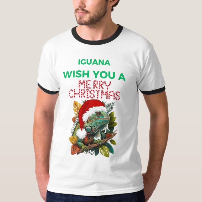 CAMISETA DESEJO UM NATAL IGUANA MERRY (Frente)