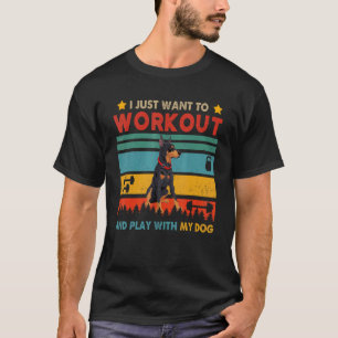Camiseta Desejo Vintage Malhar E Brincar Com Meu Dobermann