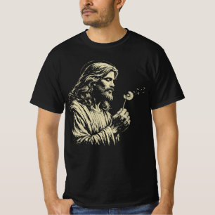 Camiseta Desejos ao Vento Jesus Sopra Dente-de-Leão Arte Vi