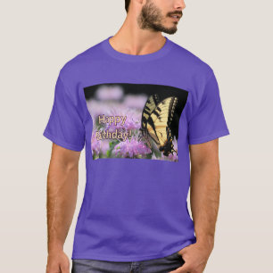 Camiseta Desejos de aniversário de borboletas