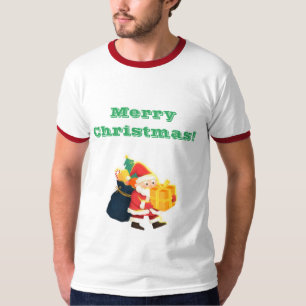 Camiseta Desejos de Feliz Natal Crie seu próprio texto Toqu