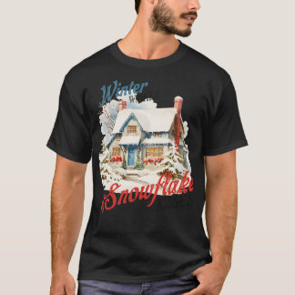 Camiseta Desejos de inverno e beijos em flocos de neve