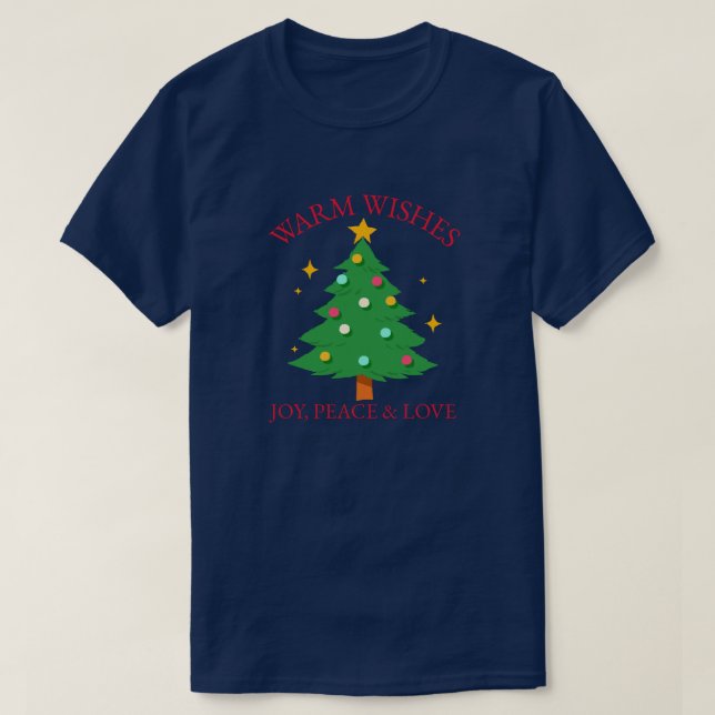 Camiseta Desejos de Natal com árvore (Frente do Design)