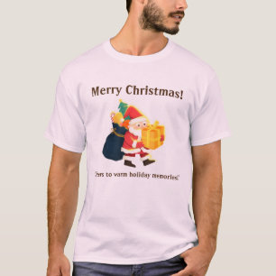 Camiseta Desejos de Natal Feliz Impressos Cor Rosa Pálido A