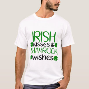 Camiseta Desejos irlandeses de Kisses e Shamrock