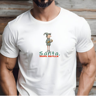 Camiseta Desejos irônicos de elfo de desenho animado vintag